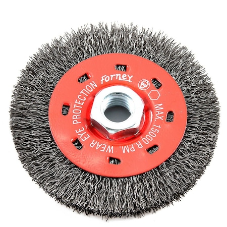 Forney Wire Wheel, Crimped, 4 in x .012 in x 5/8 in-11 Arbor 72788